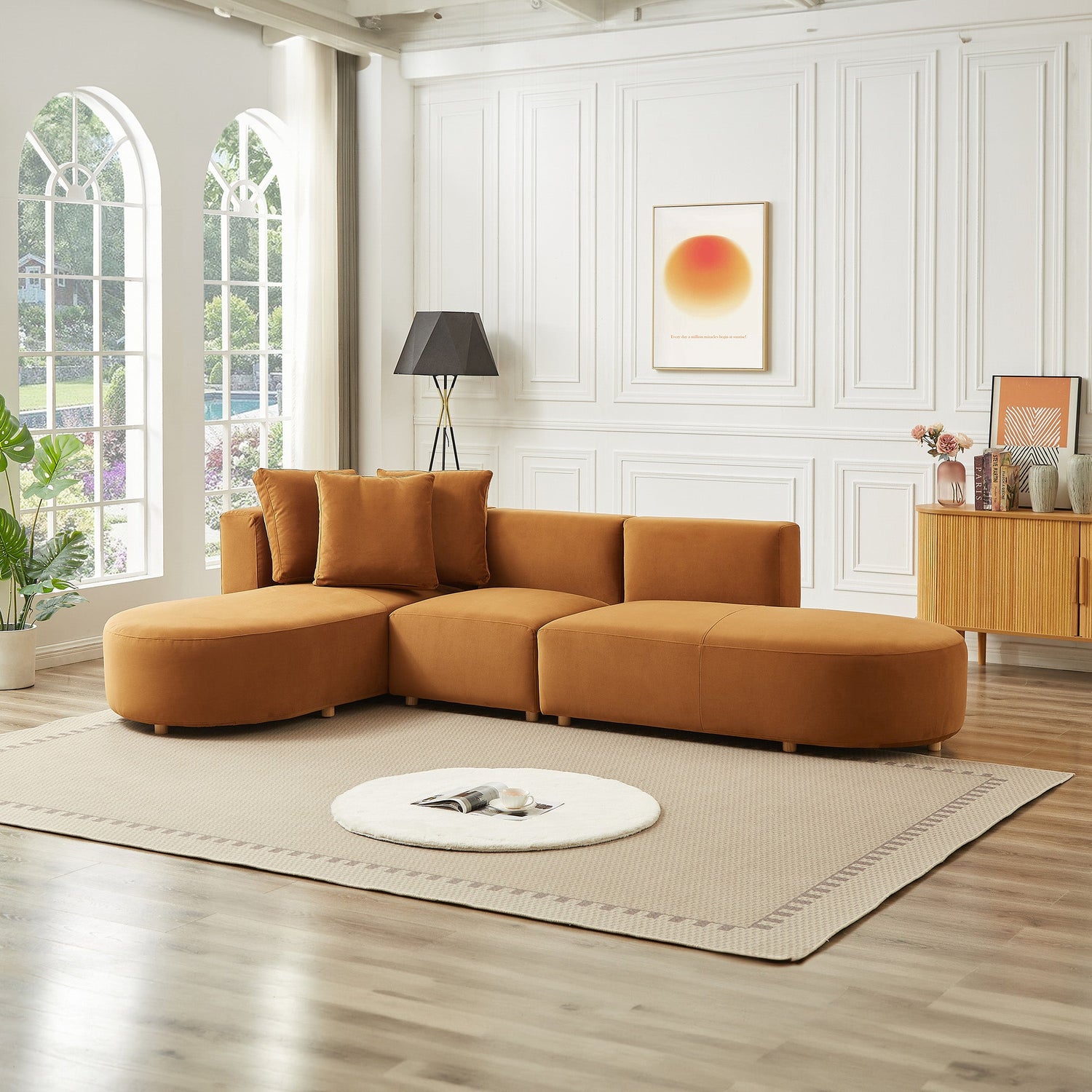 Orby  Velvet Sectional Sofa Left Facing - SEC02902001