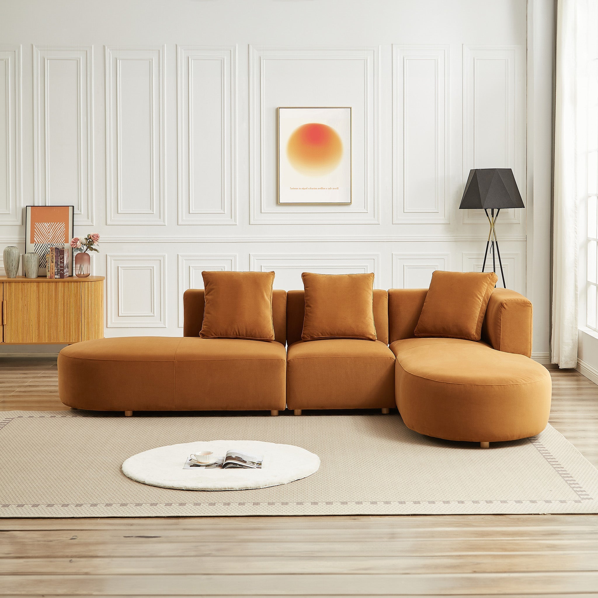 Orby  Velvet Sectional Sofa Right Facing - SEC02902002