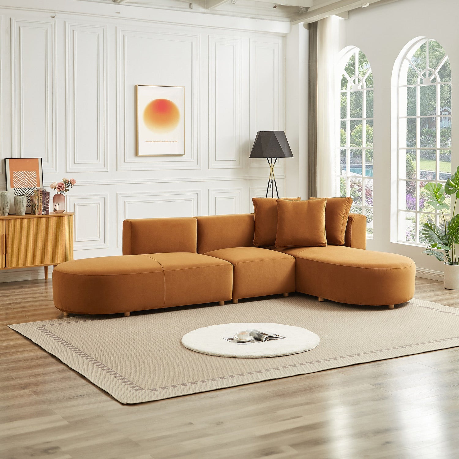 Orby  Velvet Sectional Sofa Right Facing - SEC02902002