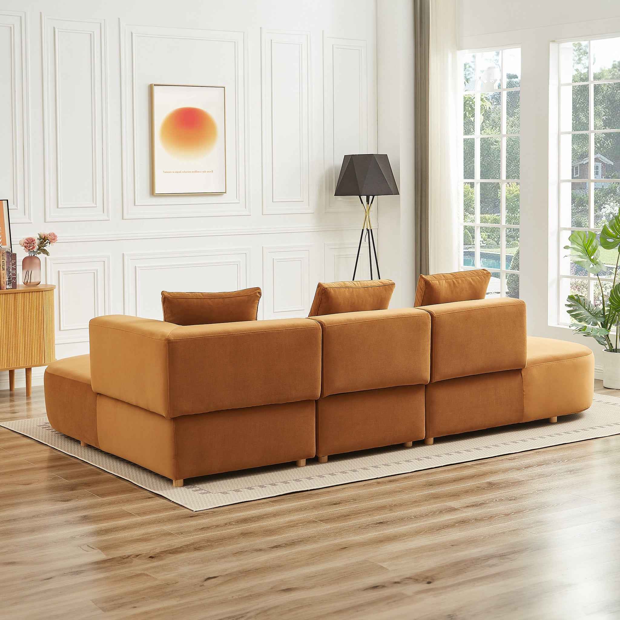 Orby  Velvet Sectional Sofa Right Facing - SEC02902002