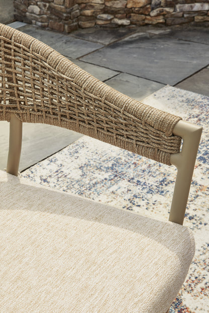 Orchard Beach Beige Outdoor Arm Chair with Cushion (Set of 4) - PCP373-601A