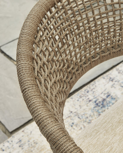 Orchard Beach Beige Outdoor Arm Chair with Cushion (Set of 4) - PCP373-601A