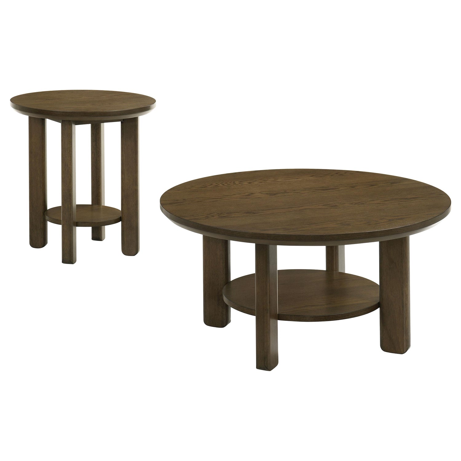 Ottowa 2-piece Round Wood Coffee Table Set Brown - 706308-S2