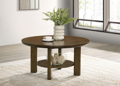Ottowa 36-inch Round Wood Cocktail Coffee Table Brown - 706308