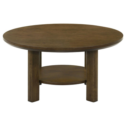 Ottowa 36-inch Round Wood Cocktail Coffee Table Brown - 706308