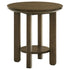 Ottowa Round Wood Side End Table with Shelf Brown - 706307