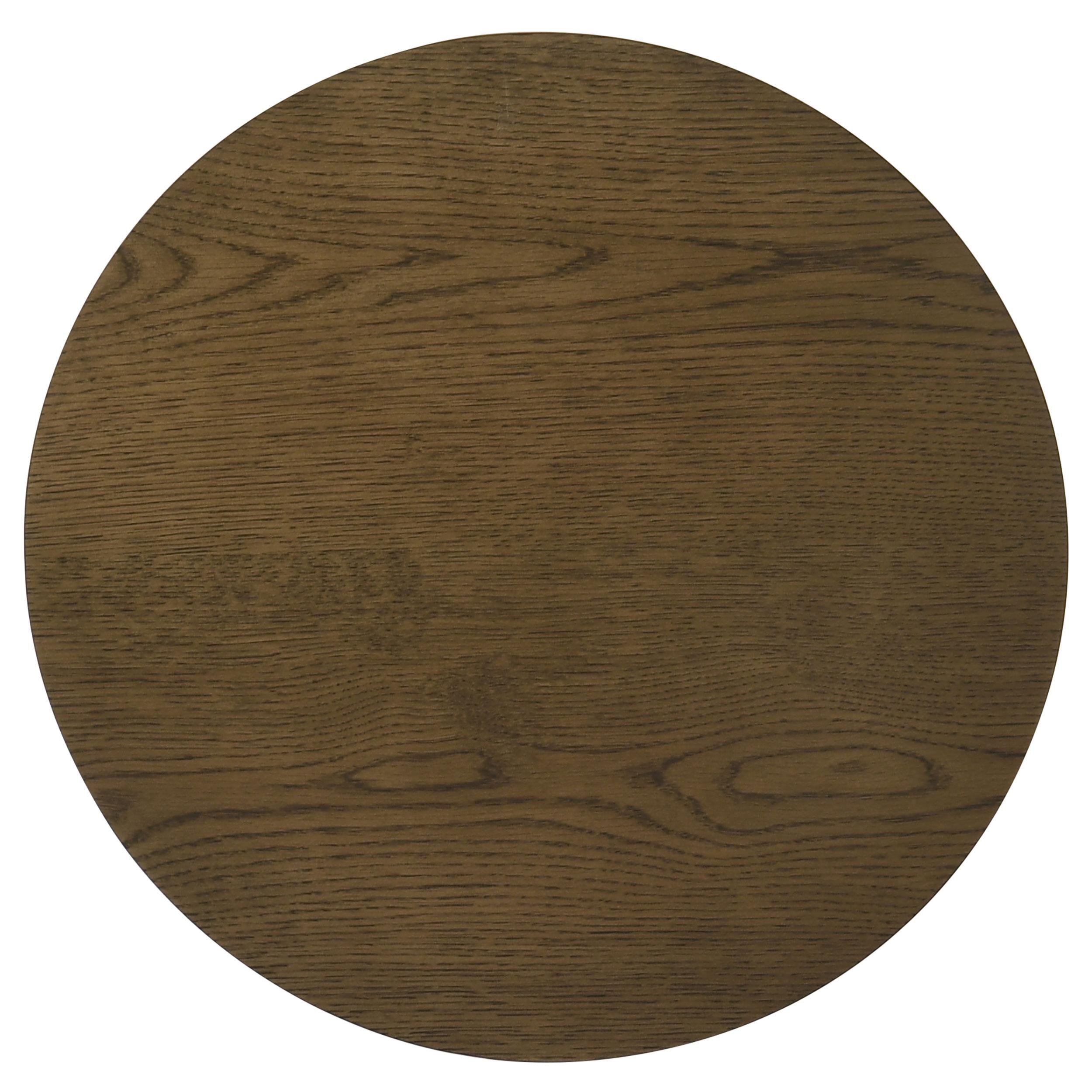 Ottowa Round Wood Side End Table with Shelf Brown - 706307