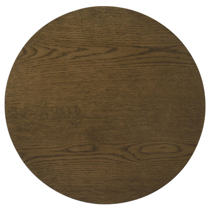 Ottowa Round Wood Side End Table with Shelf Brown - 706307
