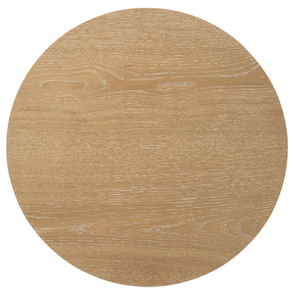 Ottowa Round Wood Side End Table with Shelf Light Oak - 706297
