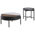 Ozella 2-piece Round Coffee and End Table Set Sandy Black - 707898-S2
