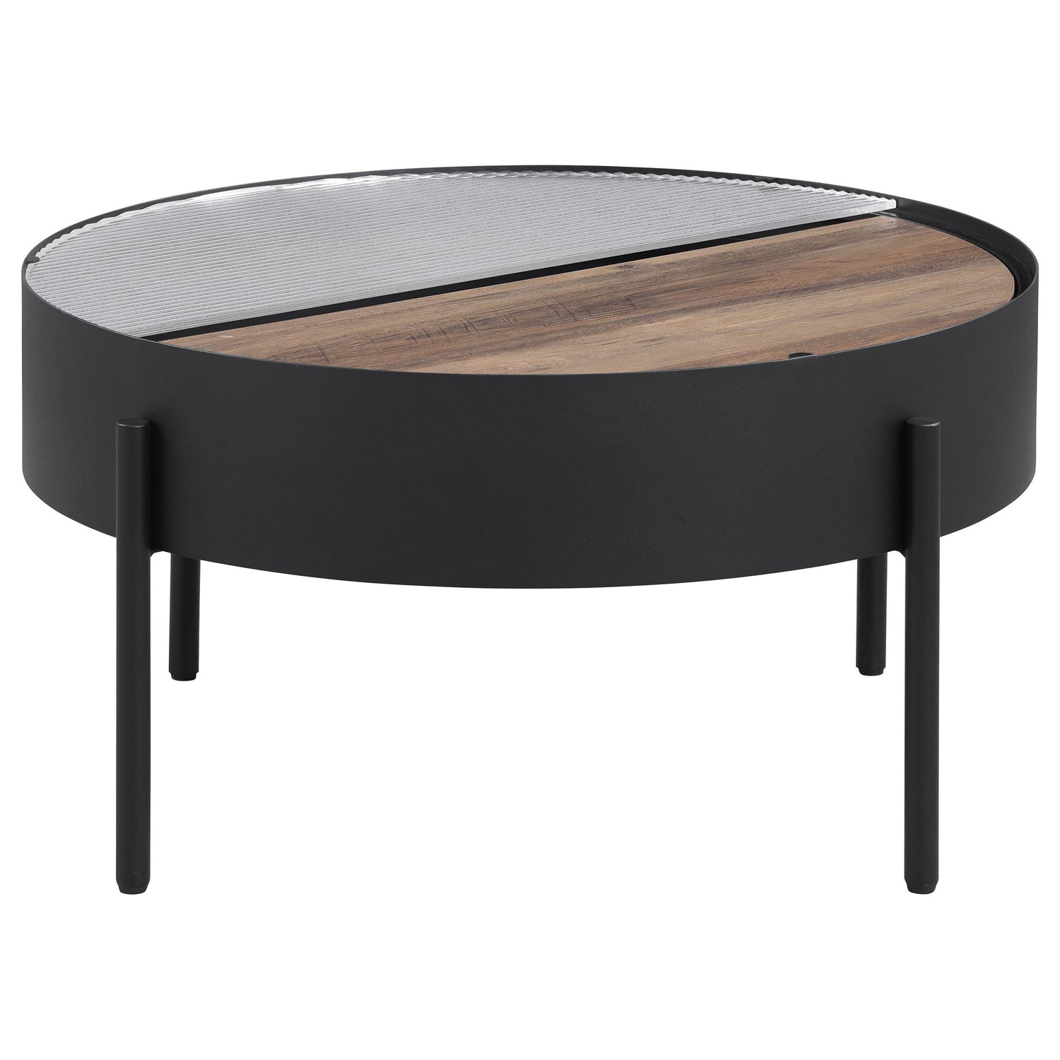 Ozella 2-piece Round Coffee and End Table Set Sandy Black - 707898-S2