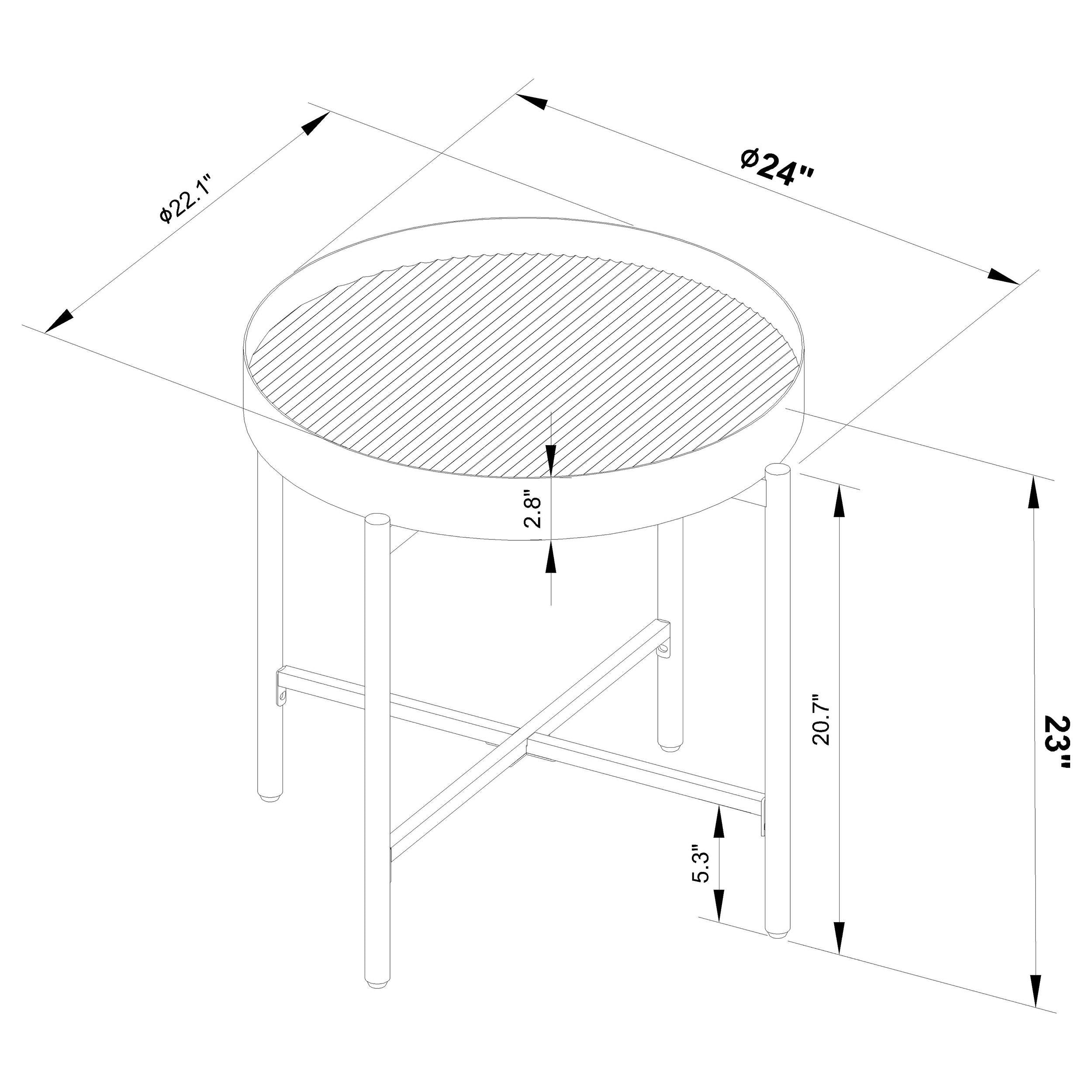 Ozella 3-piece Round Coffee and End Table Set Sandy Black - 707898-S3