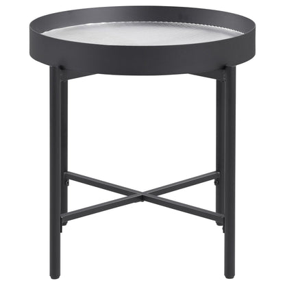 Ozella 3-piece Round Coffee and End Table Set Sandy Black - 707898-S3