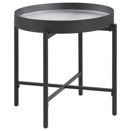 Ozella Round End Side Table with Recessed Top Sandy Black - 707897