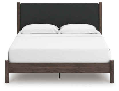 Pamytta Brown King Upholstered Panel Platform Bed - PCB2614B28