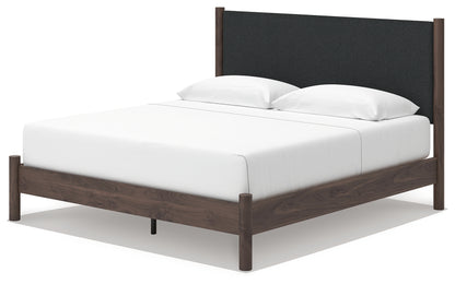 Pamytta Brown King Upholstered Panel Platform Bed - PCB2614B28