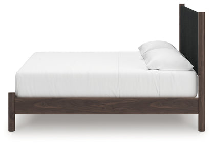 Pamytta Brown King Upholstered Panel Platform Bed - PCB2614B28