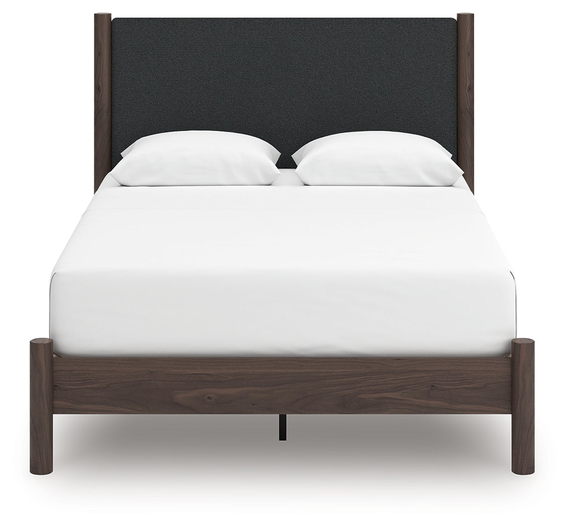 Pamytta Brown Queen Upholstered Panel Platform Bed - PCB2614B12