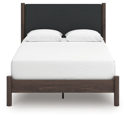 Pamytta Brown Queen Upholstered Panel Platform Bed - PCB2614B12