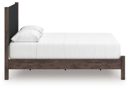 Pamytta Brown Queen Upholstered Panel Platform Bed - PCB2614B12