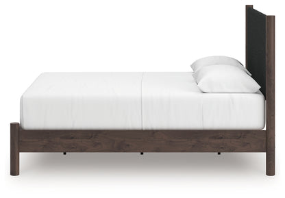 Pamytta Brown Queen Upholstered Panel Platform Bed - PCB2614B12