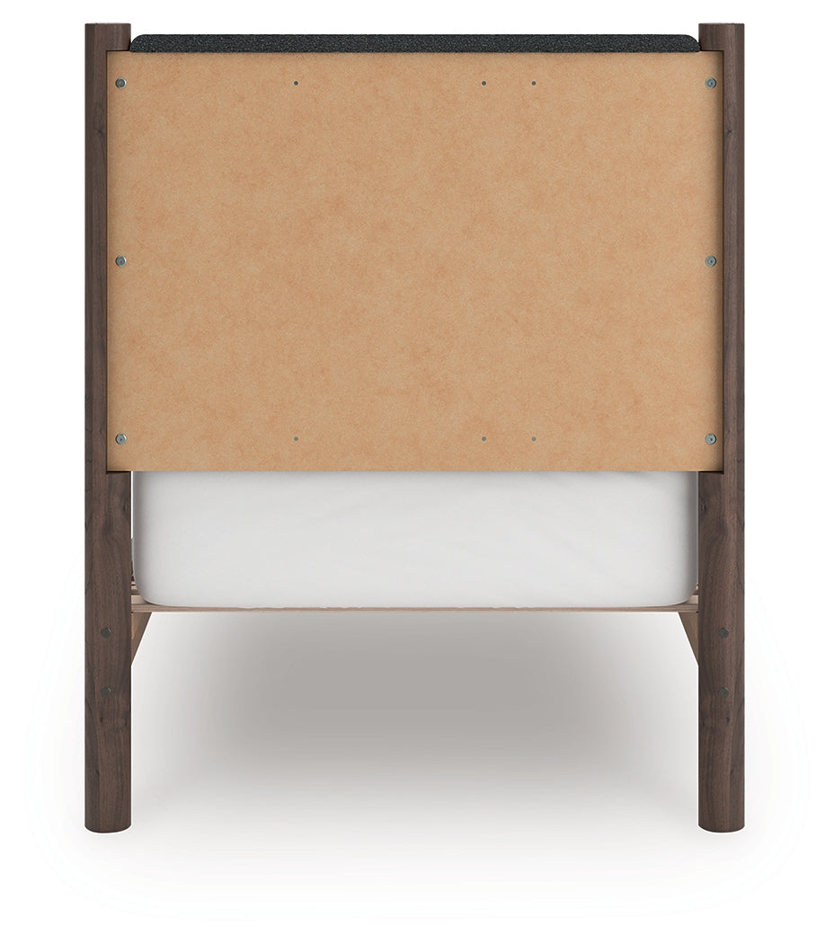 Pamytta Brown Twin Upholstered Panel Platform Bed - PCB2614B8