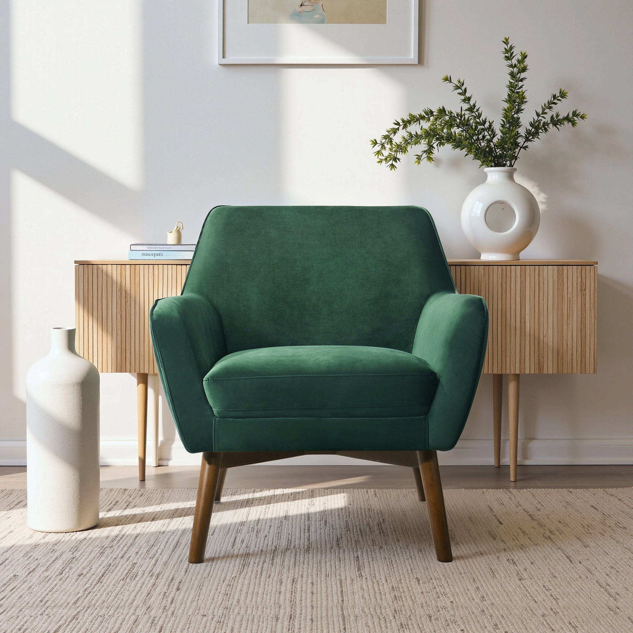 Panom Forest Green Velvet Lounge Chair - LCH00401914