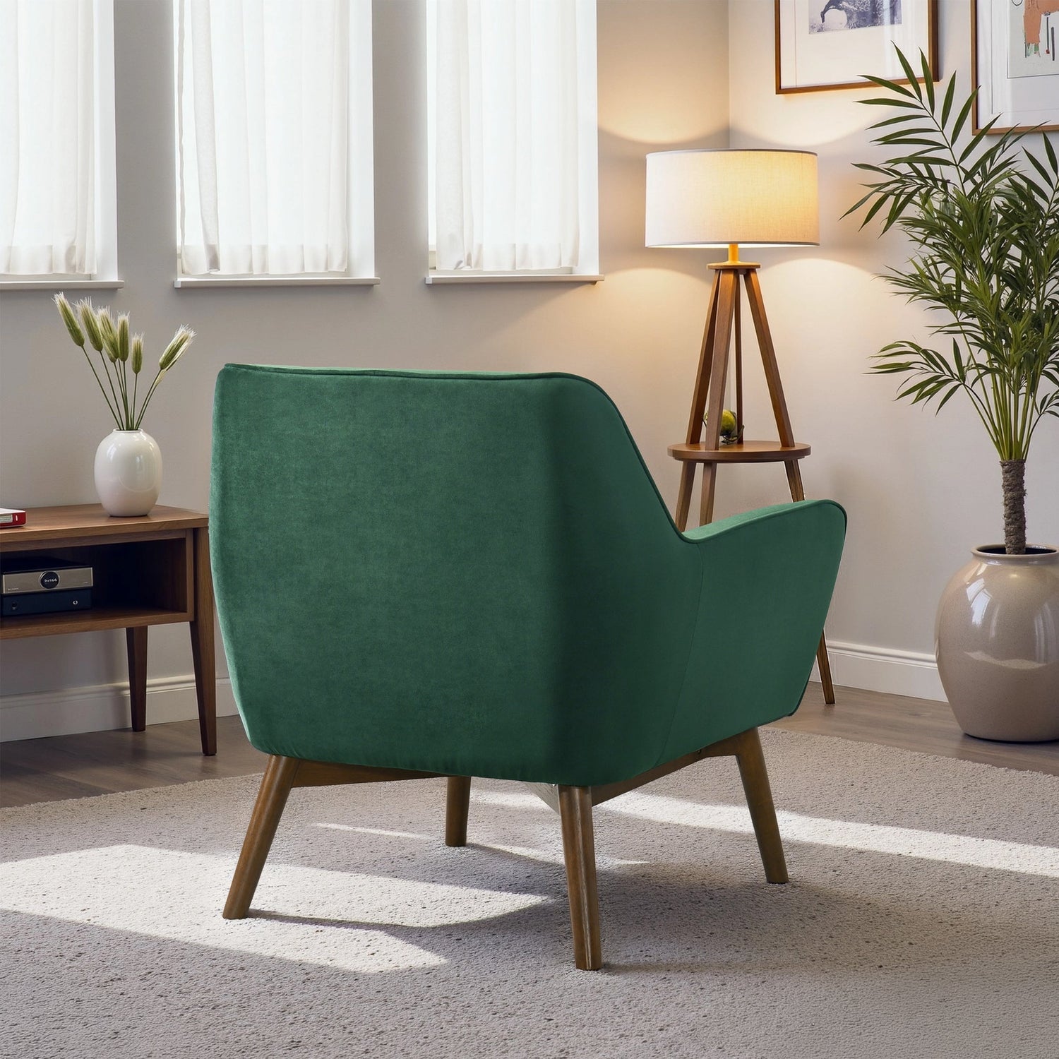 Panom Forest Green Velvet Lounge Chair - LCH00401914