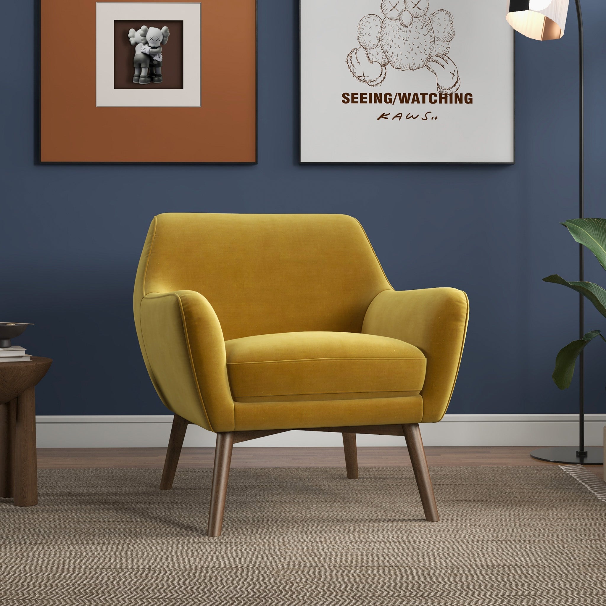 Panom Gold Velvet Lounge Chair - LCH00401911