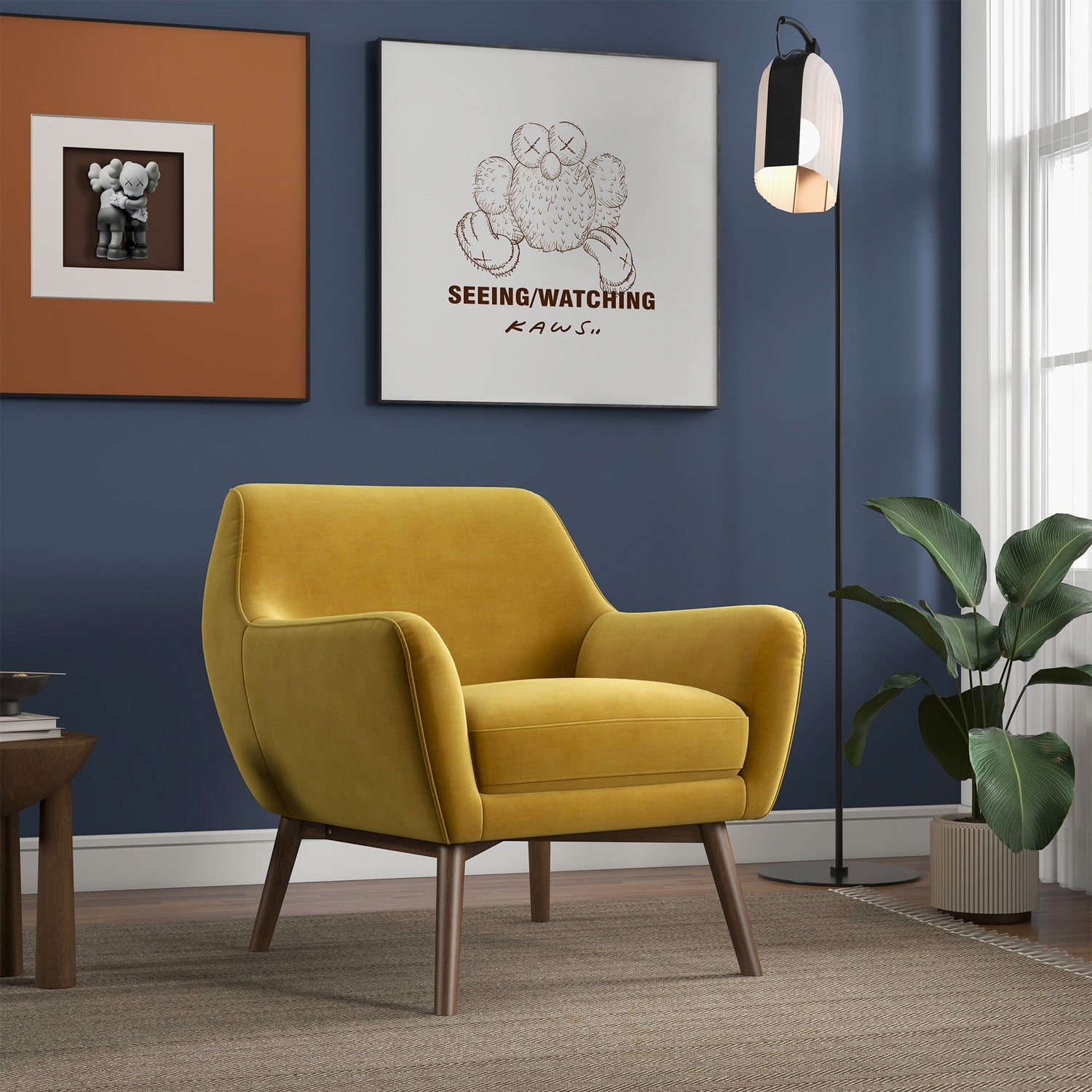 Panom Gold Velvet Lounge Chair - LCH00401911