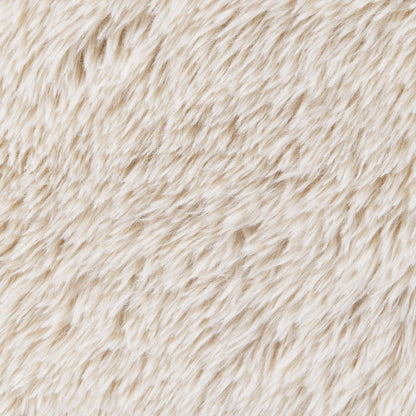 Paquet Faux Fur Upholstered Chair Solid Wood Arms Latte - 907533