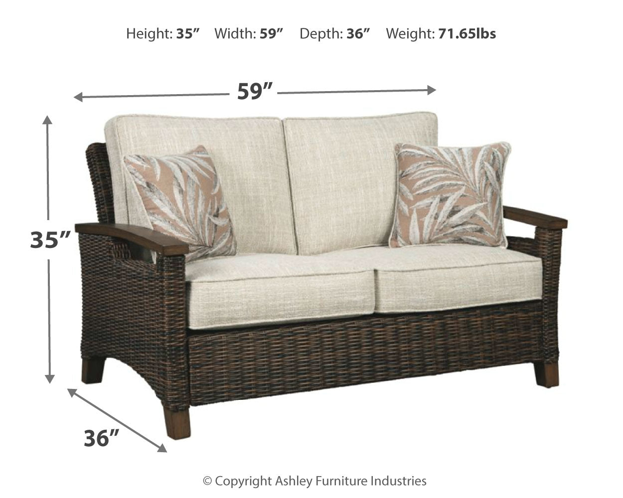 Paradise Trail Outdoor Sofa and Loveseat in Medium Brown - PKG014560