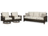 Paradise Trail Outdoor Sofa with 2 Lounge Chairs in Medium Brown - PKG014562