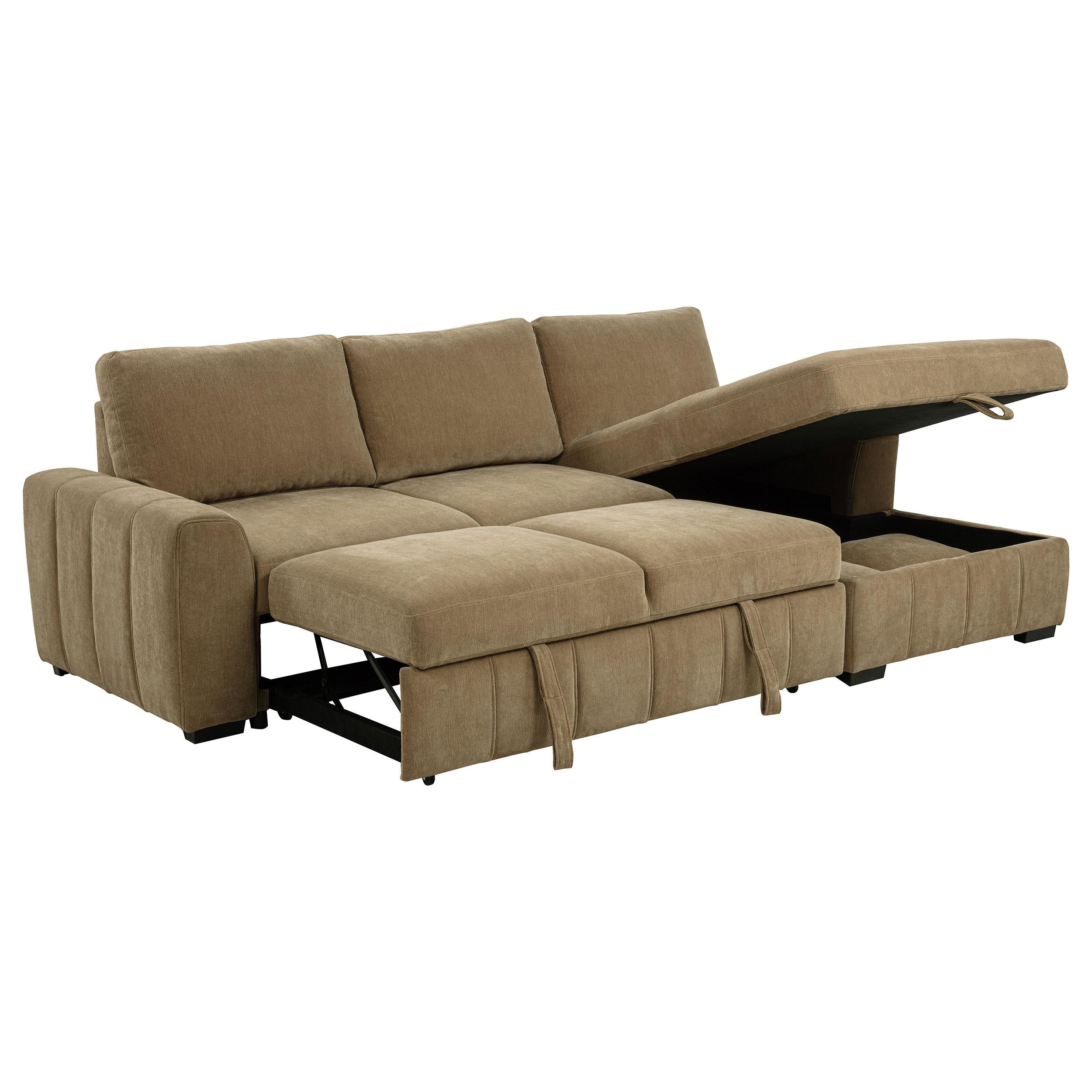 Pastrana Upholstered Sleeper Sectional Sofa Camel - 500348