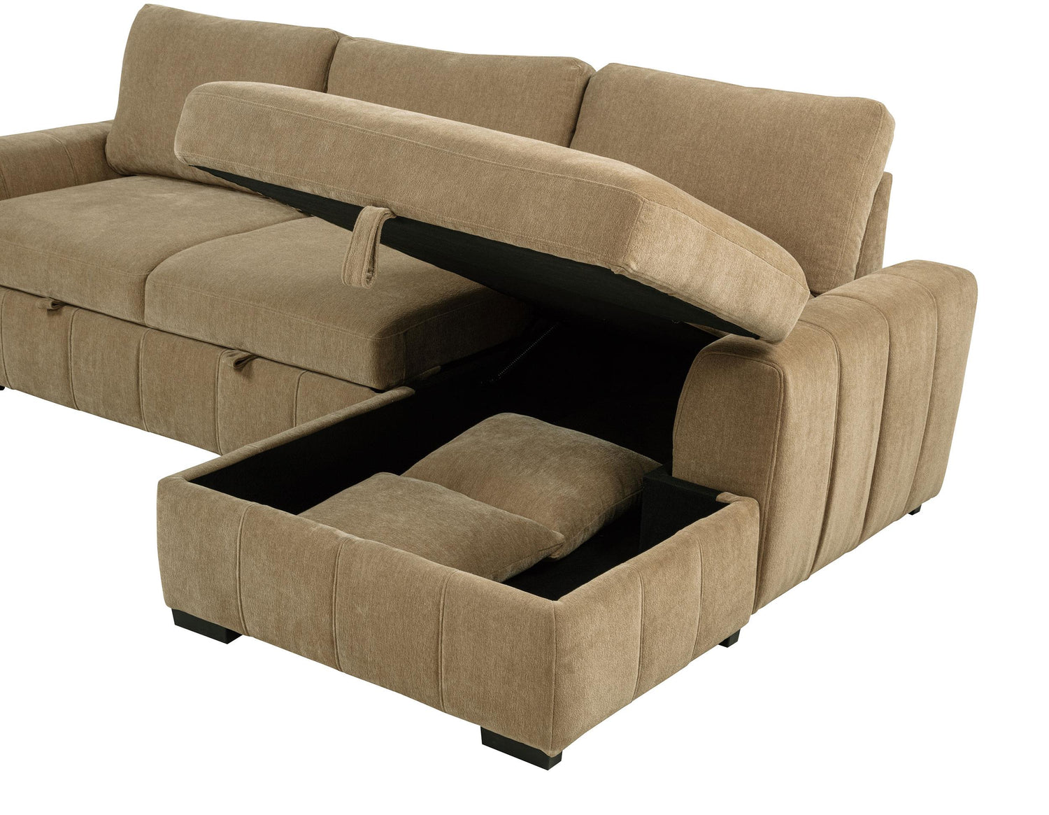 Pastrana Upholstered Sleeper Sectional Sofa Camel - 500348