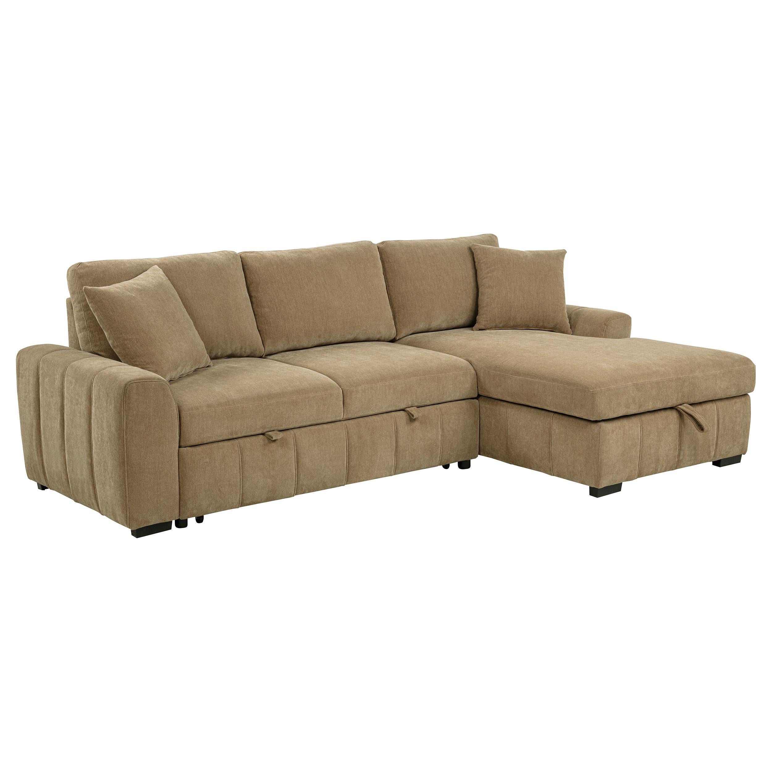 Pastrana Upholstered Sleeper Sectional Sofa Camel - 500348