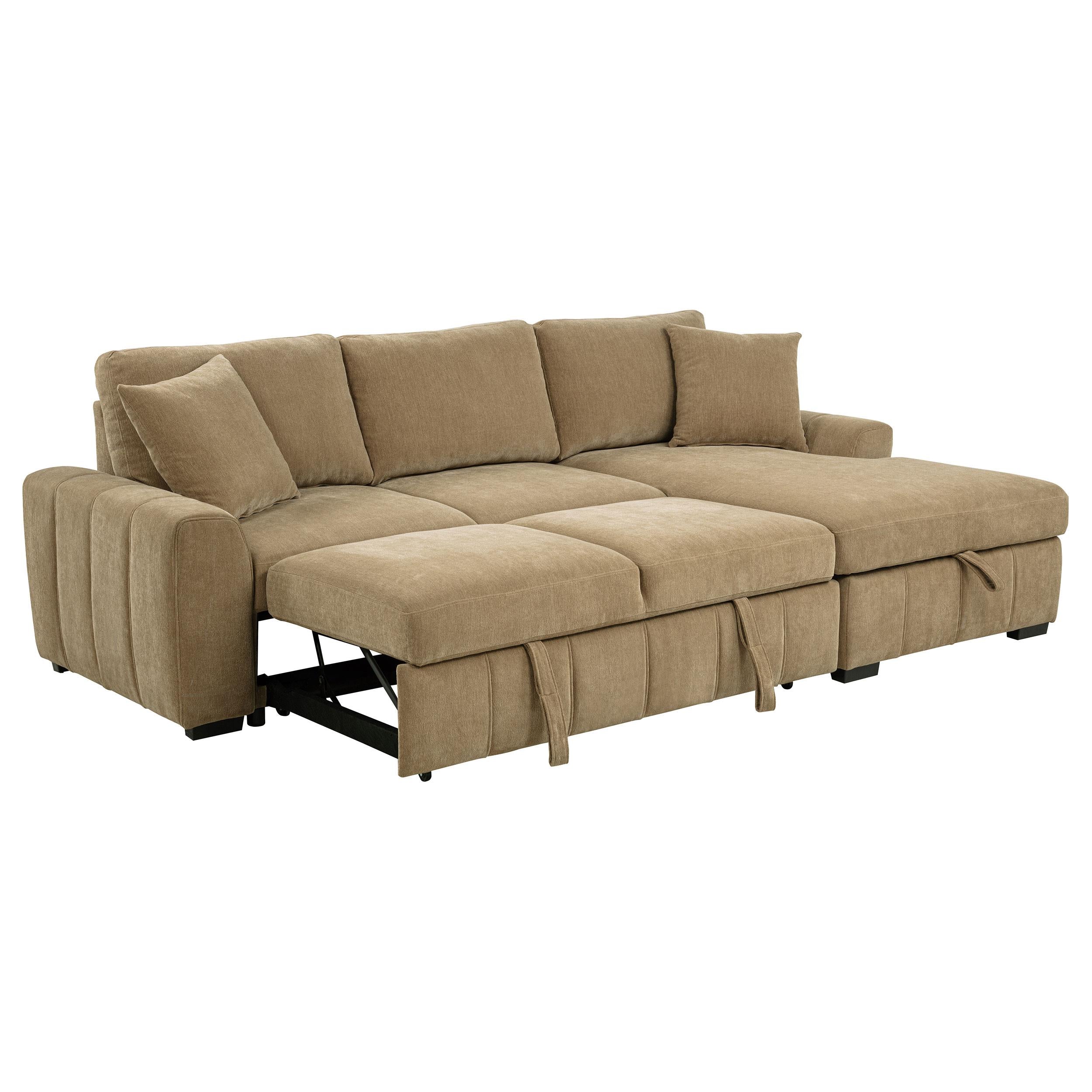 Pastrana Upholstered Sleeper Sectional Sofa Camel - 500348