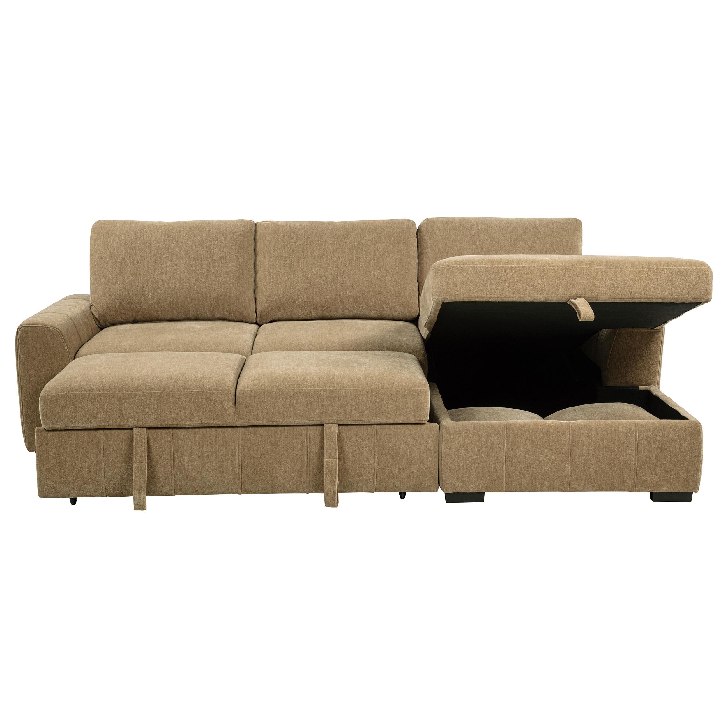 Pastrana Upholstered Sleeper Sectional Sofa Camel - 500348