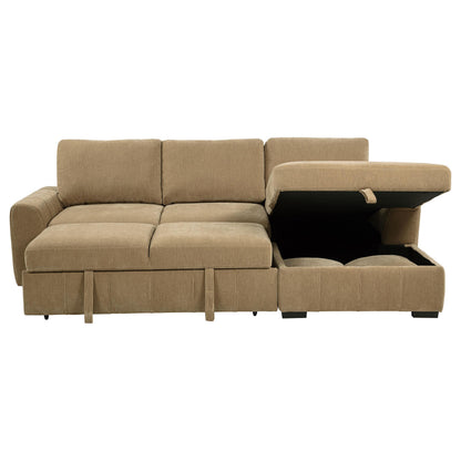 Pastrana Upholstered Sleeper Sectional Sofa Camel - 500348