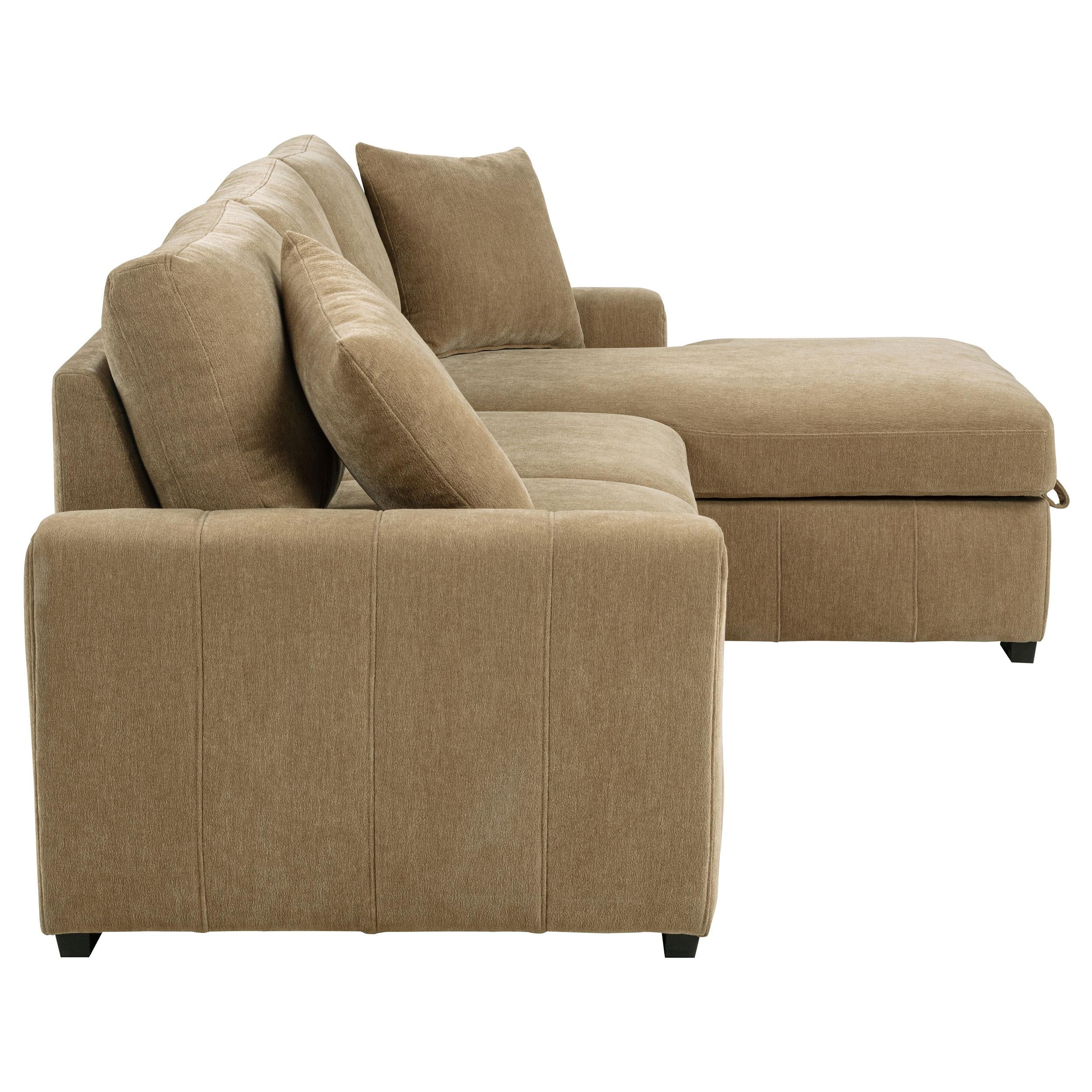 Pastrana Upholstered Sleeper Sectional Sofa Camel - 500348