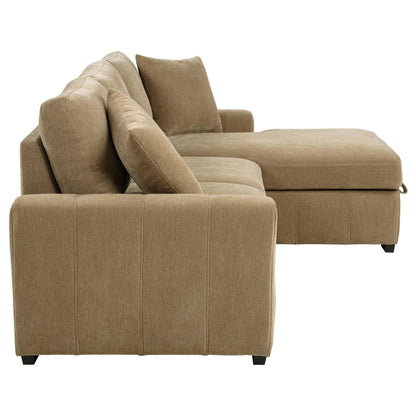 Pastrana Upholstered Sleeper Sectional Sofa Camel - 500348