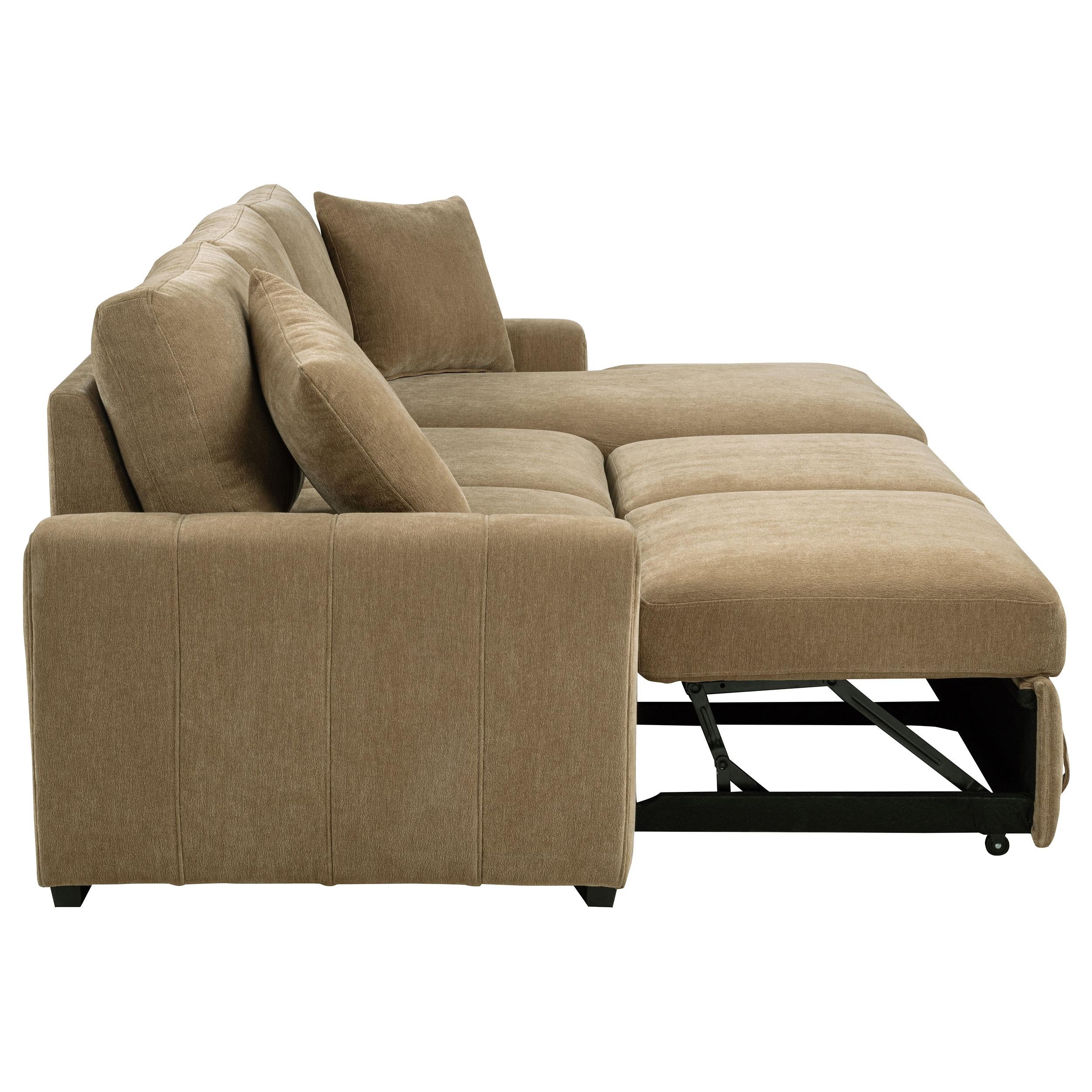 Pastrana Upholstered Sleeper Sectional Sofa Camel - 500348