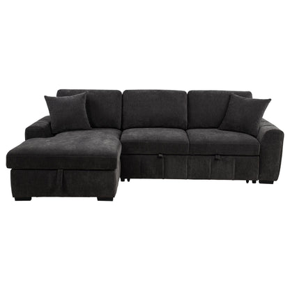 Pastrana Upholstered Sleeper Sectional Sofa Charcoal Grey - 500349