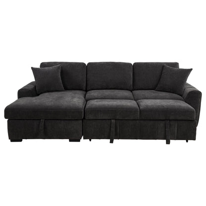 Pastrana Upholstered Sleeper Sectional Sofa Charcoal Grey - 500349