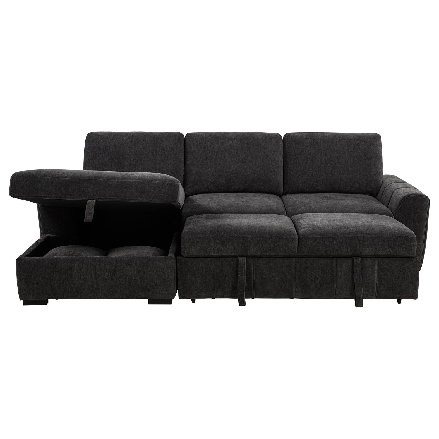 Pastrana Upholstered Sleeper Sectional Sofa Charcoal Grey - 500349