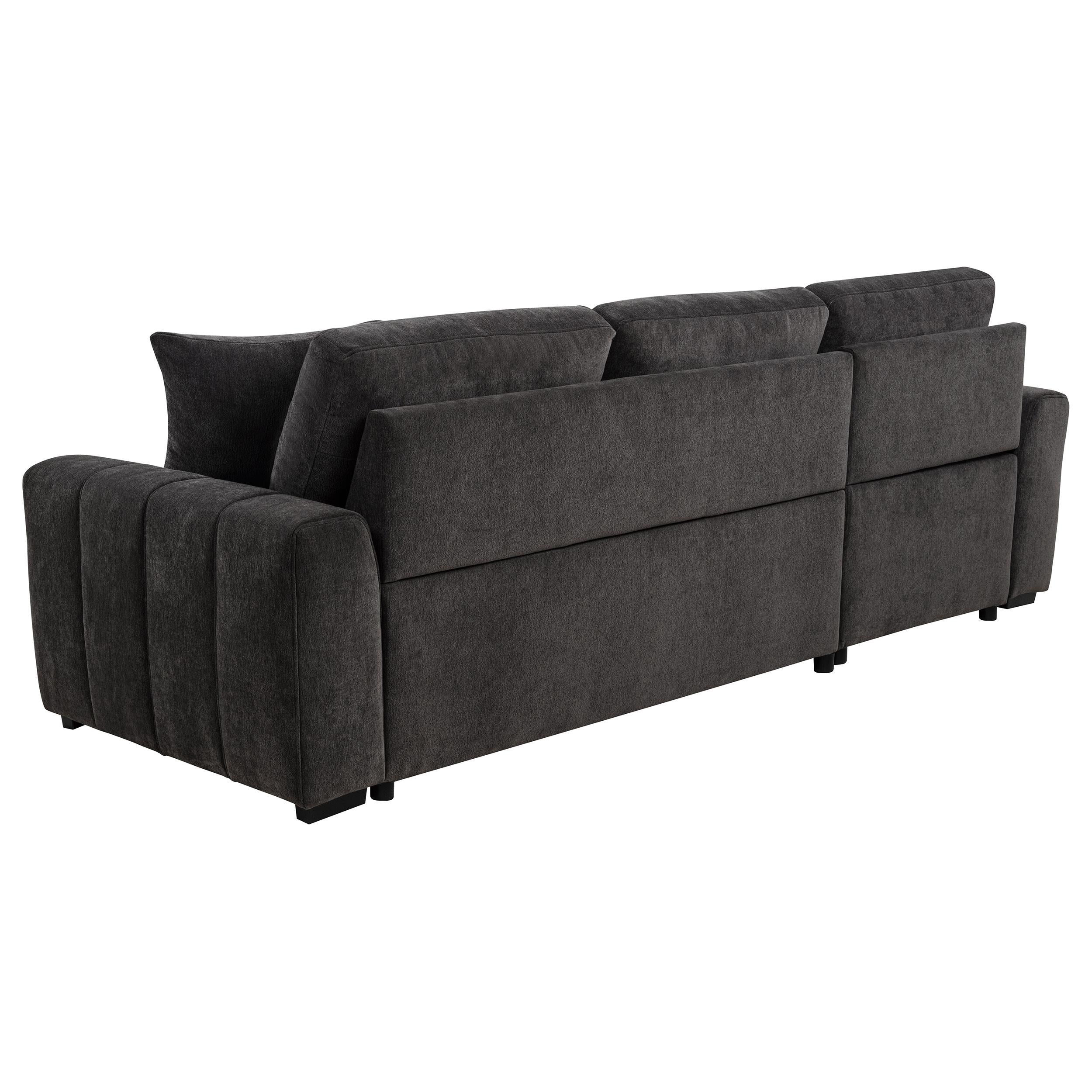 Pastrana Upholstered Sleeper Sectional Sofa Charcoal Grey - 500349
