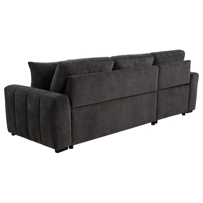 Pastrana Upholstered Sleeper Sectional Sofa Charcoal Grey - 500349