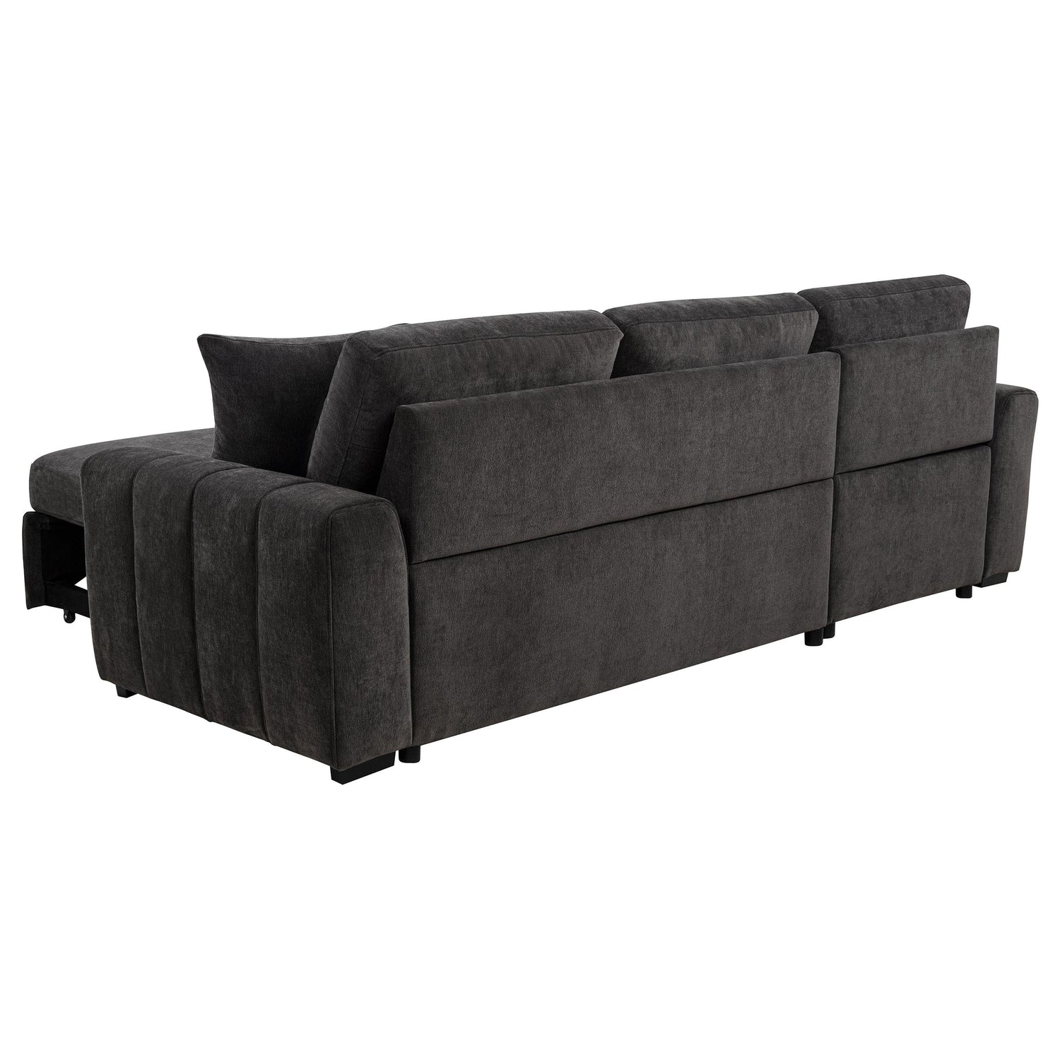 Pastrana Upholstered Sleeper Sectional Sofa Charcoal Grey - 500349