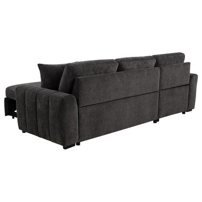 Pastrana Upholstered Sleeper Sectional Sofa Charcoal Grey - 500349
