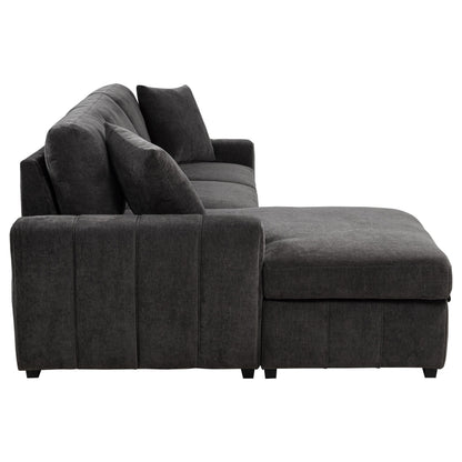 Pastrana Upholstered Sleeper Sectional Sofa Charcoal Grey - 500349
